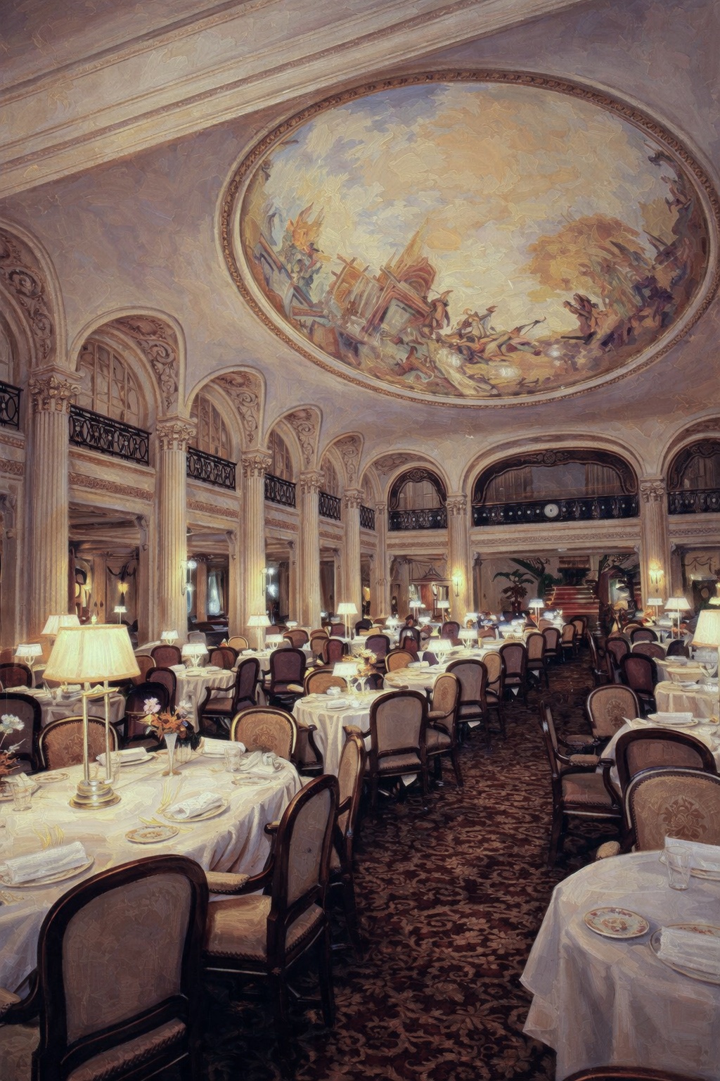 Ocean liner dining room representing provisioning and food service