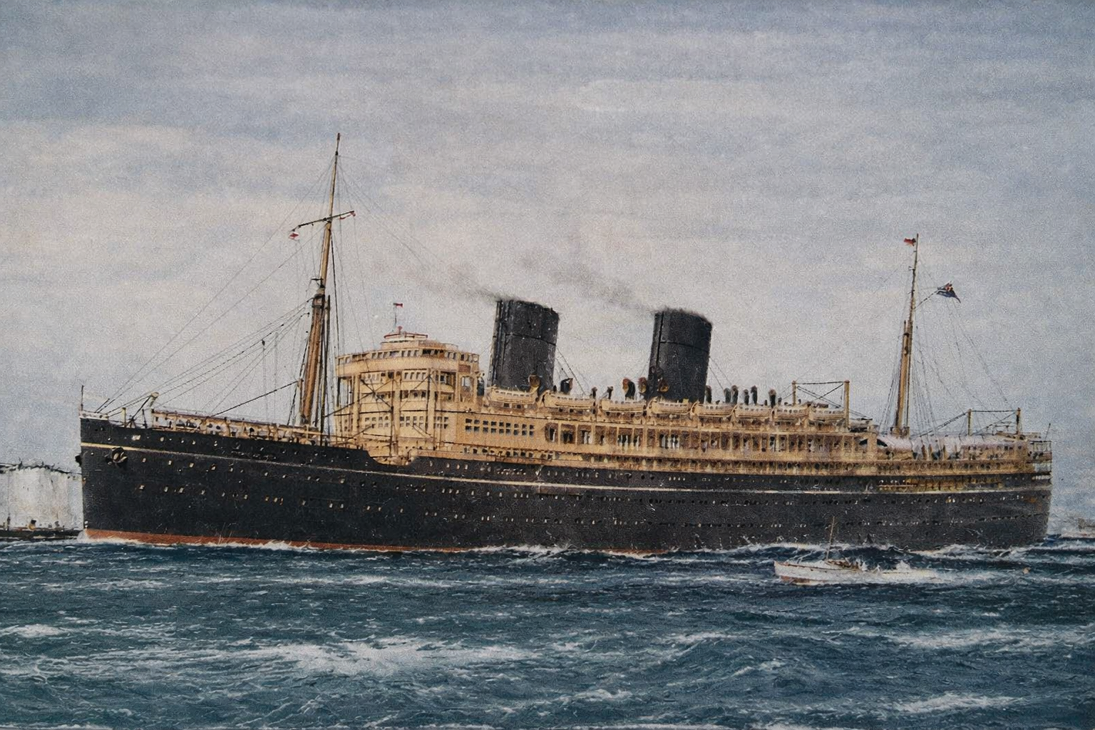 Ocean liner on a long-distance route beyond the North Atlantic