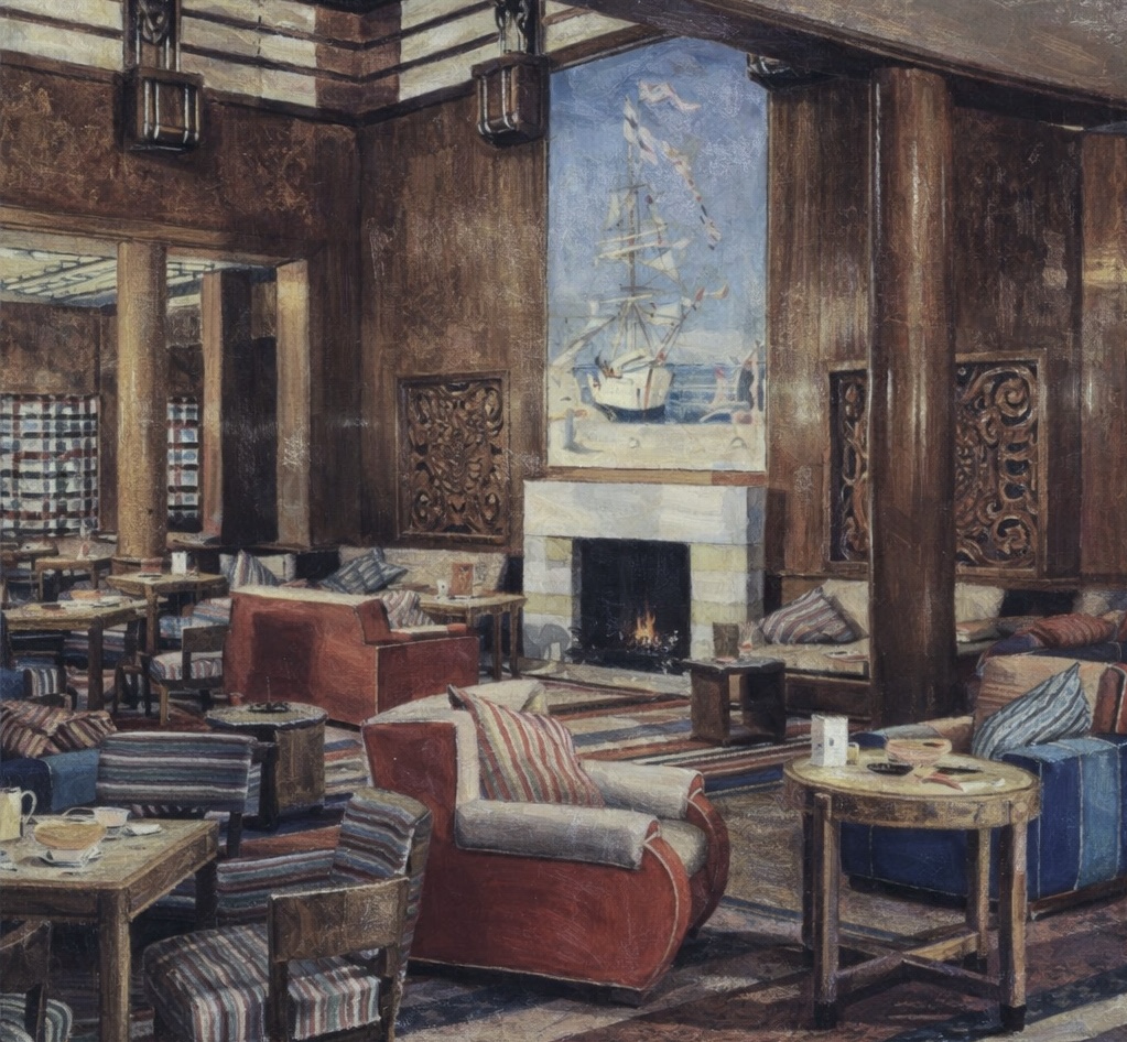 Smoking room aboard RMS Queen Mary