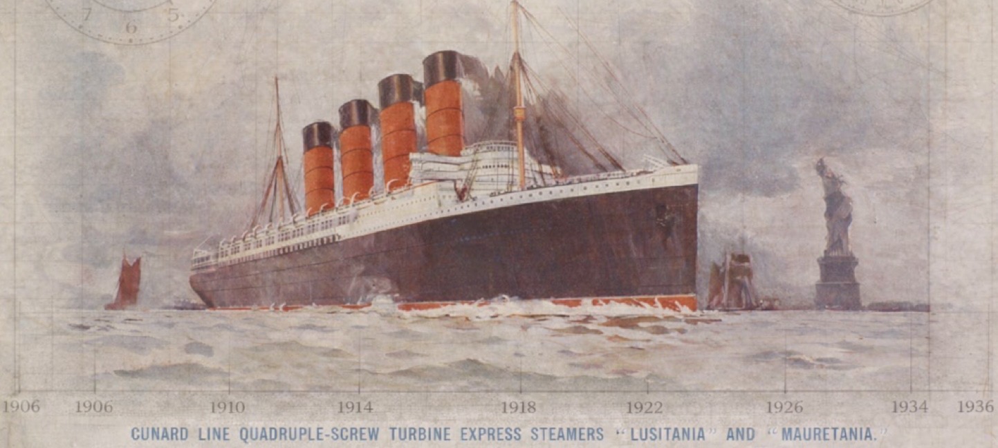 Ocean liner at sea (timeline hero image)